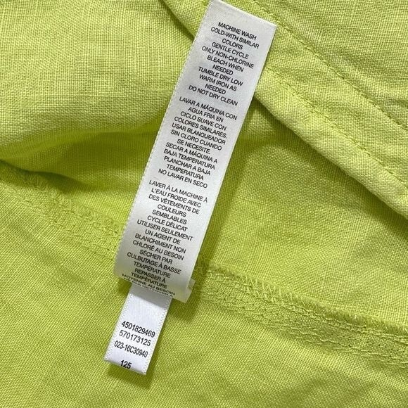 Chico's Roll Tab Sleeves with Buckle Drape Front Easy Linen‎ Jacket Green XS/4 - Picture 5 of 6